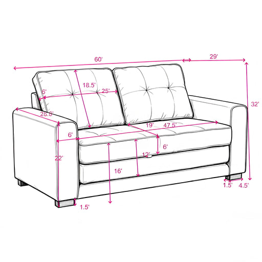 Pull Out Sleeper Loveseat - Light Brown US Pride