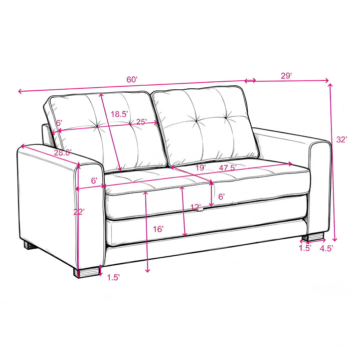 Pull Out Sleeper Loveseat - Light Brown US Pride