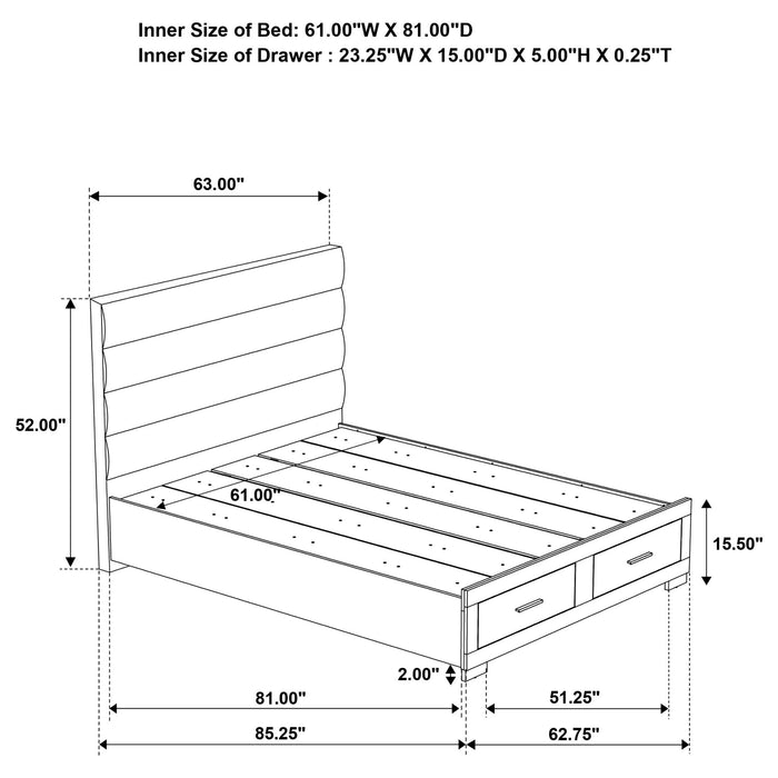 Dulcey - Queen Storage Bed With Tufted Headboard - Gloss White