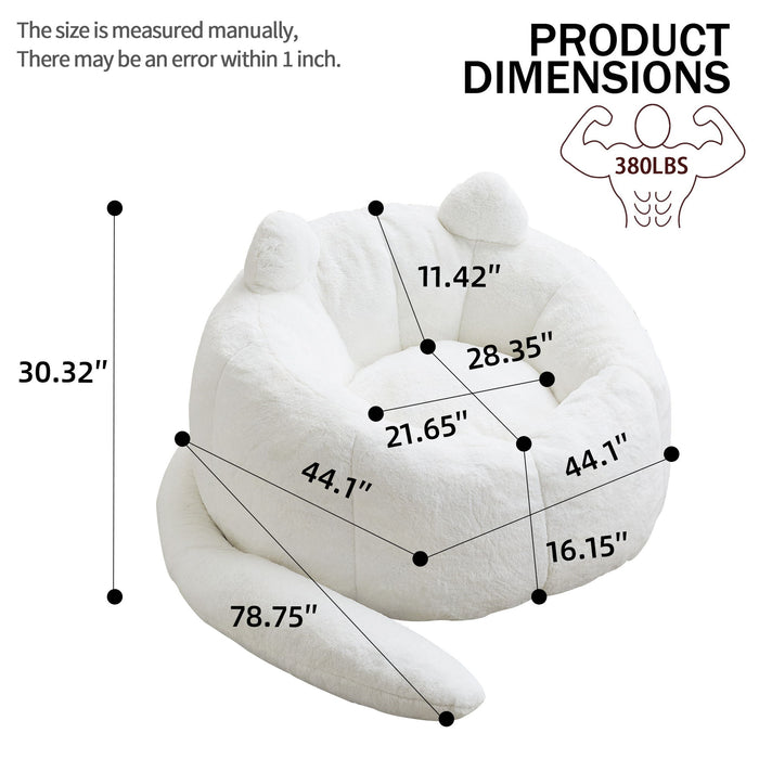 Cat Shaped Bean Bag Sofa With Long Tail Home Essentials