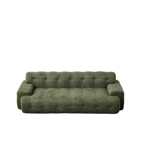 Cloud Series Minimalist Button Tufted Square Arm 3 Seater Sofa Home Essentials