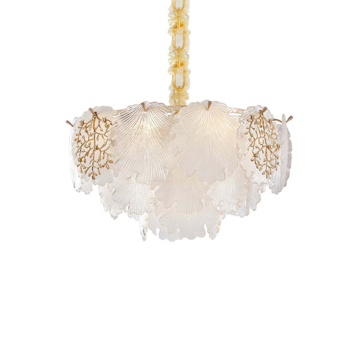 Michael Amini Lighting - Almara 7-Light Frosted Glass Chandelier - Frost / Gold Michael Amini
