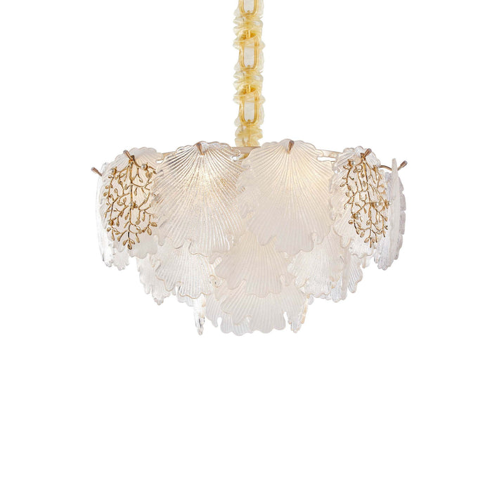 Michael Amini Lighting - Almara 7-Light Frosted Glass Chandelier - Frost / Gold Michael Amini