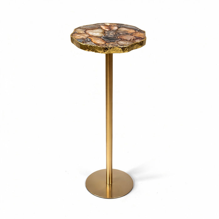 Champaign - Round Accent Table - Gold Ridgecrest Home