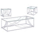 Kempton - 3 Piece Coffee And End Table Set - Chrome Furniture Max