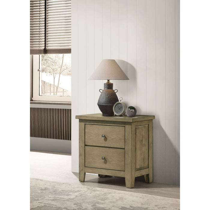 Pelton - 2 Drawer Nightstand - Oak Furniture Max