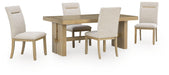 Lasinger - 5 Pc. - Dining Table And 4 Upholstered Side Chairs - Light Brown Signature Design by Ashley®