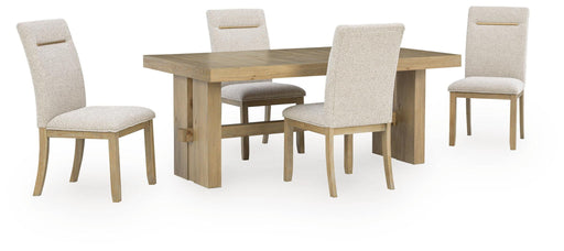 Lasinger - 5 Pc. - Dining Table And 4 Upholstered Side Chairs - Light Brown Signature Design by Ashley®