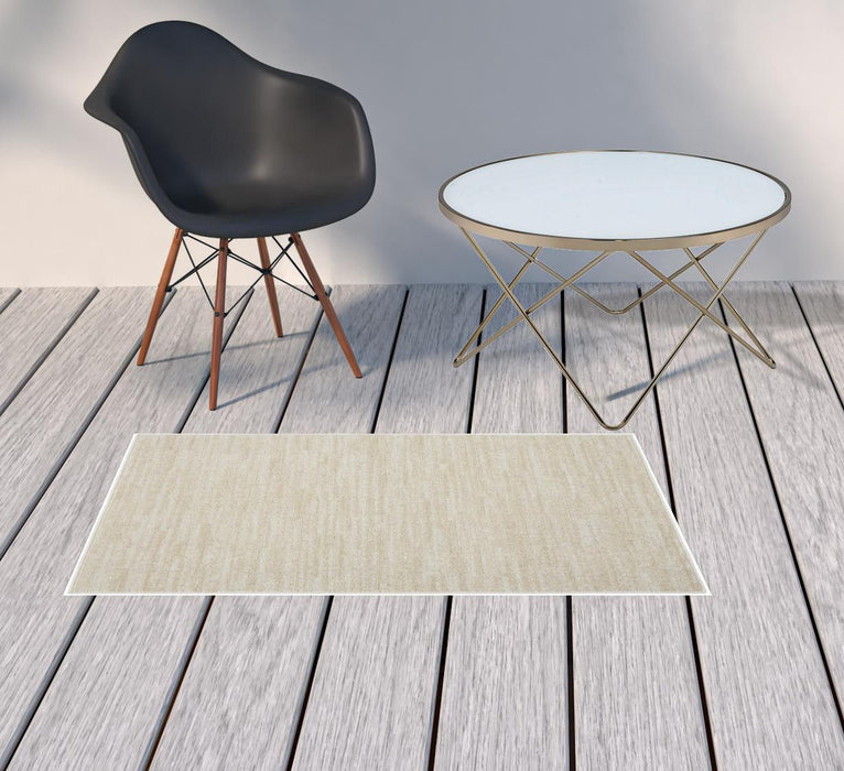 2' X 4' Non Skid Indoor / Outdoor Runner Rug - Ivory / Beige