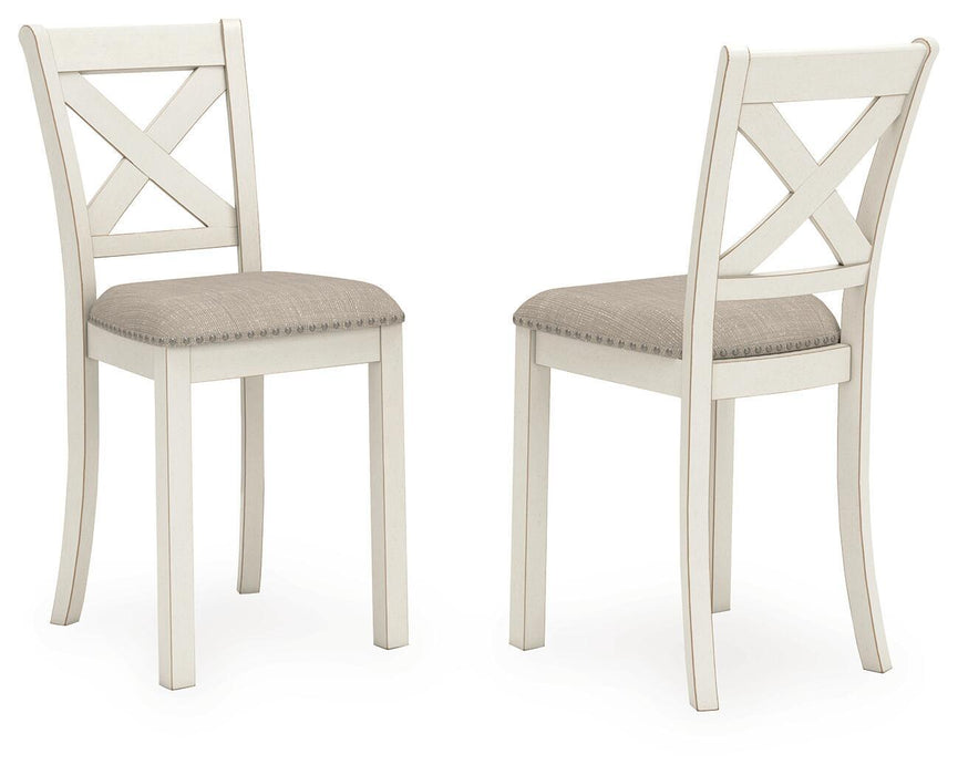 Robbinsdale - Upholstered Barstool (Set of 2) - Antique White Signature Design by Ashley®