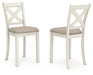 Robbinsdale - Upholstered Barstool (Set of 2) - Antique White Signature Design by Ashley®