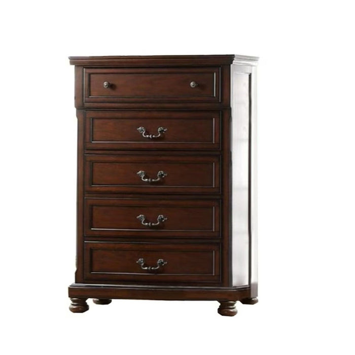 1 Piece Chest Bun Feet Pull Handles Round Knobs Bedroom Furniture - Cherry Home Essentials