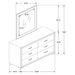 6 Drawer Upholstered Dresser With Mirror - Blue Furniture Max