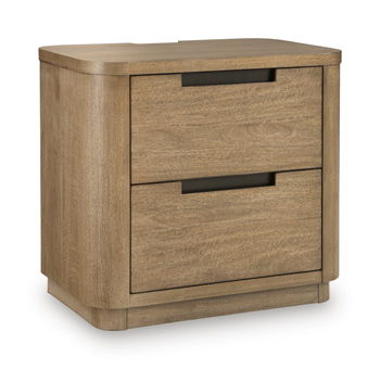 Pamaria - Two Drawer Night Stand - Light Brown Signature Design by Ashley®
