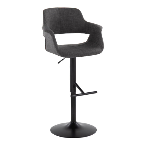Vintage Flair - Mid Century Modern Adjustable Barstool With Straight T Footrest (Set of 2) Lumi Source