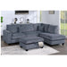 Modern Style Sectional Set With USB Port, Storage Ottoman Home Essentials