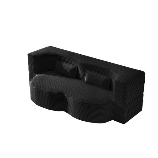Modern Floor Sofa With 2 Pillows, Convertible Twin Size Folding Mattress For Living Room Home Essentials