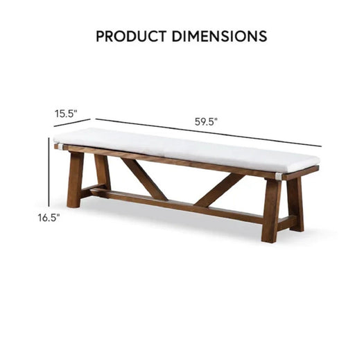 Upholstered Bench With Trestle Base - Brown / White Home Essentials