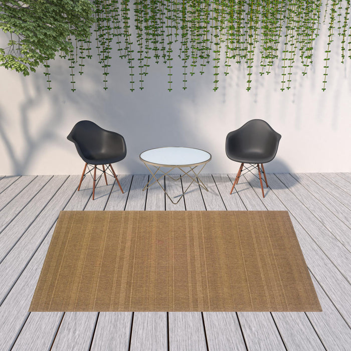 7' X 10' Stain Resistant Indoor & Outdoor Area Rug - Tan