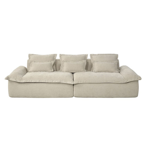 Jesse - Oversized Sofa With 6 Pillows - Beige Linen ACME