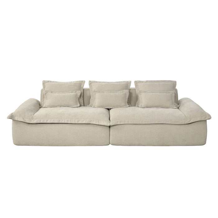 Jesse - Oversized Sofa With 6 Pillows - Beige Linen ACME