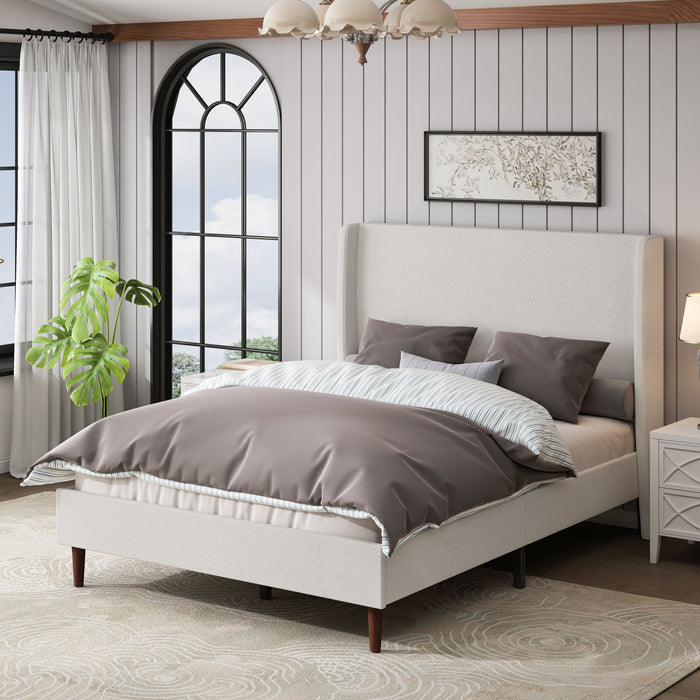 Upholstered Bed & High Headboard Design Home Essentials