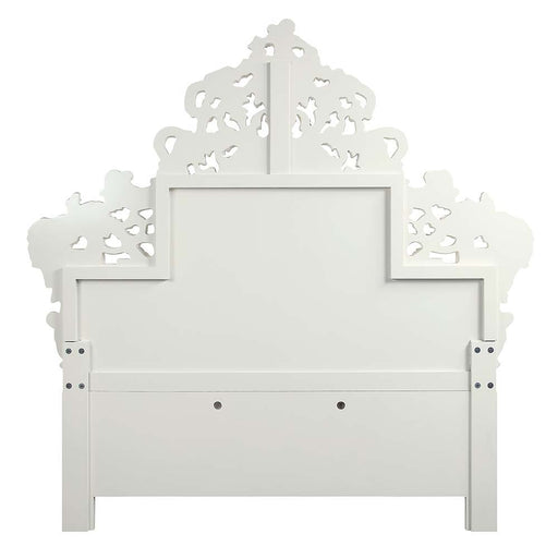 Vanaheim - Eastern King Bed - Beige Synthetic Leather & Antique White ACME