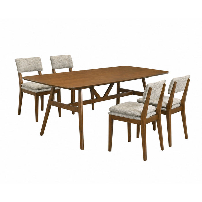 Miller - 5 Piece Set (78" Dining Table With 4 Side Chairs) - Walnut / Gray New Classic