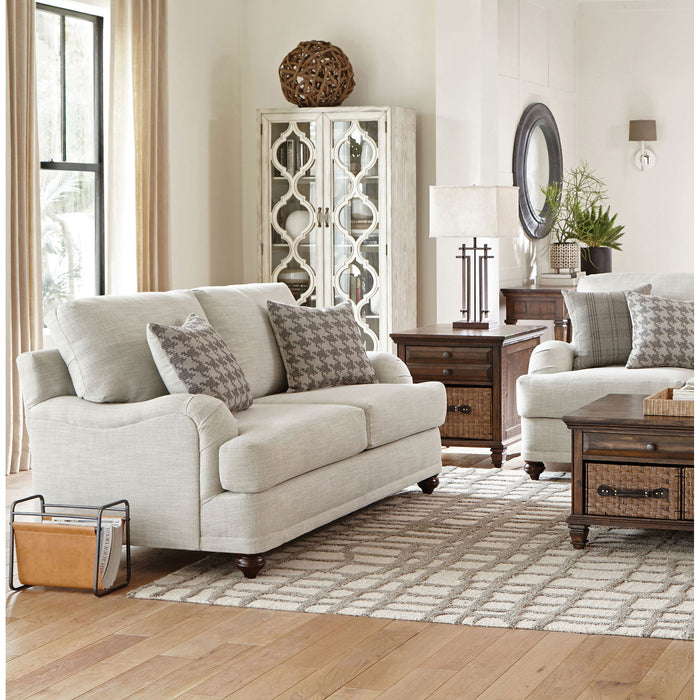 Brewster - Upholstered Loveseat With English Arms - Light Gray Furniture Max