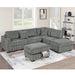 3 Piece Sectional Sofa With Reversible Chaise And USB Storage Ottoman Home Essentials