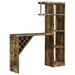 Kady - 5 Shelf Home Bar Table With Wine & Stemware Storage - Brown Furniture Max