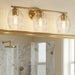 Luster - 3 Lights Vanity With Clear For Bathrooms Above Mirror Wall Lamp Satin - Clear / Gold Ashcroft Furniture