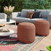 Wynne - Round Knitted Outdoor / Indoor Pouf - Orange Simpli-Home