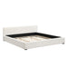 Elegant Wide Bed With Soft Fabric Upholstery Noble House