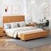 Sleigh Bed Frame With Tall Headboard And Storage Bench Home Essentials