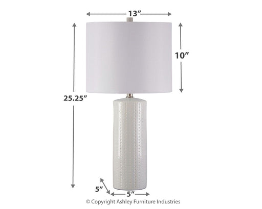 Steuben - Ceramic Table Lamp (Set of 2) - White Signature Design by Ashley®