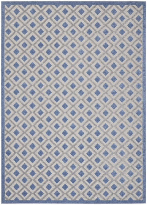 8' X 11' Geometric Indoor / Outdoor Area Rug - Blue / Gray