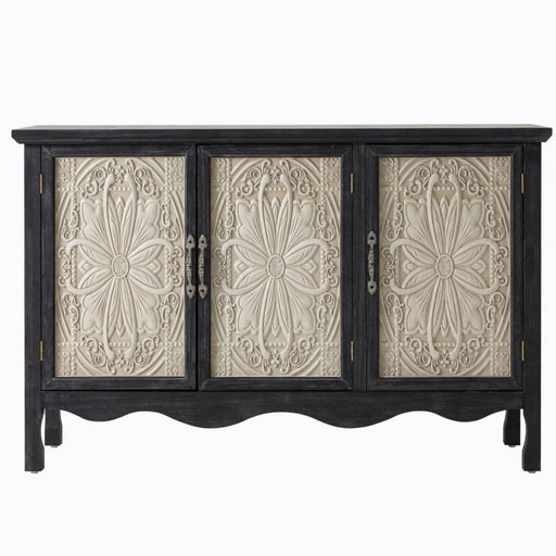 3 Door Sideboard Buffet Cabinet With Storage - Black Home Essentials