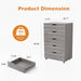 Modern 5 Drawer Dresser With Wheels Home Essentials