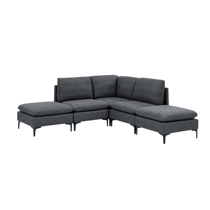 Upholstered Modular Sectional With Tall Legs, Medium Firm Seat Home Essentials