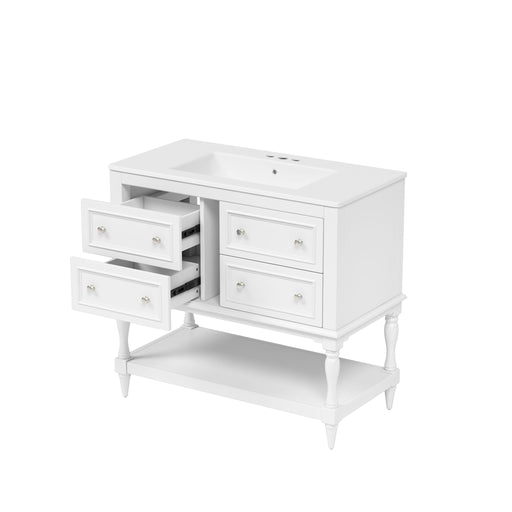 Bathroom Vanity Cabinet With Undermount Sink, 4 Drawer Set Hearth and Haven
