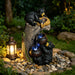 Bear Tree Stump Outdoor Water Fountain With LED Lights - Brown Gray Daily Nest
