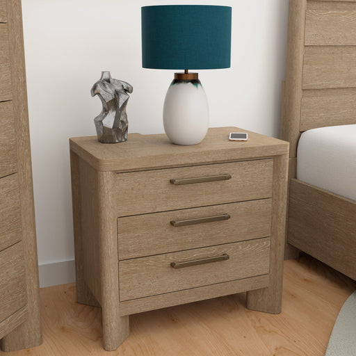 3 Drawer Nightstand - Tan Emerald Home