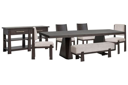 Tauren - 7 Piece Extendable Double Pedestal Dining Table Set Magnussen Furniture