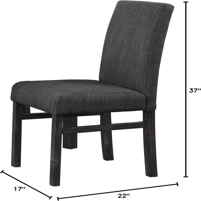 5 Piece Transitional Dining Set With Table And Upholstered Chairs Home Essentials