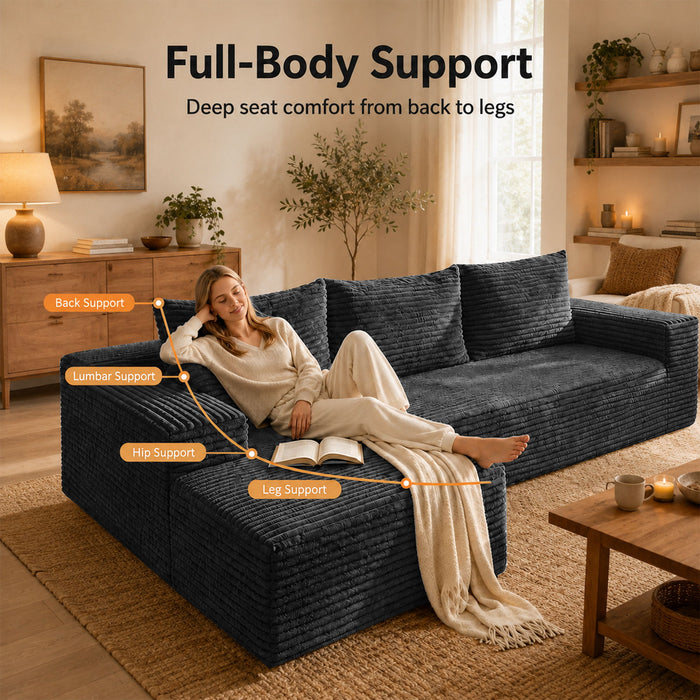 Modern L-Shaped Sectional Sofa With Left Facing Chaise Home Essentials