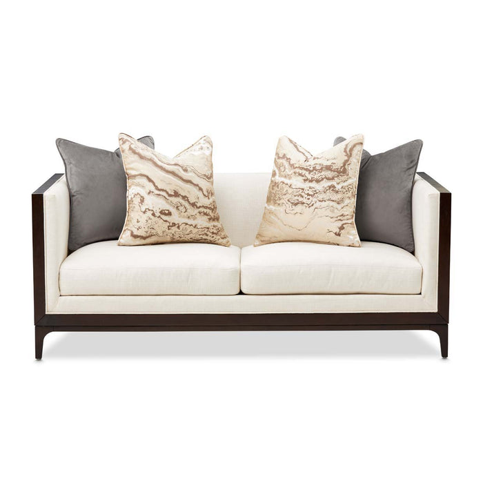 Belmont Place - Loveseat - Cream / Espresso Michael Amini