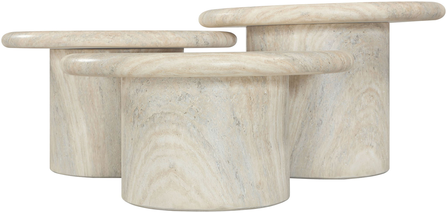 Emara - 3 Piece Concrete And Fiberglass Indoor / Outdoor Coffee Table Meridian Furniture