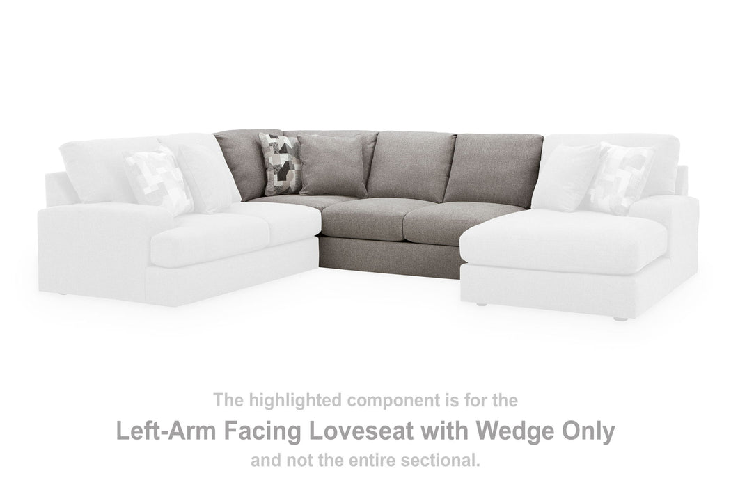 Lindon - LAF Armless Loveseat With Wedge - Smoke