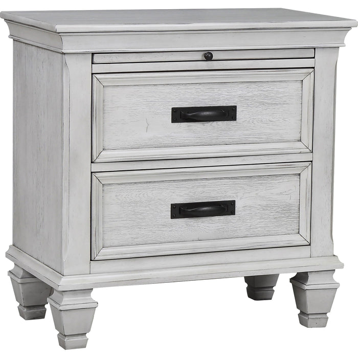 Lockeford - 2 Drawer Nightstand With Pull Out Tray - White Furniture Max